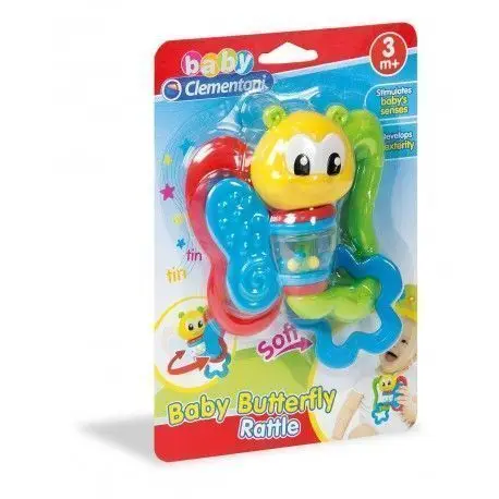 Clementoni Sonajero Mariposa, Única - Todos nuestros juguetes son originales - Vendedor Español - Información en español -.