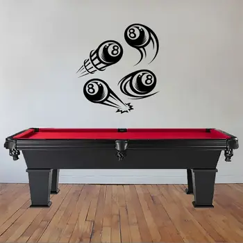 

4 Eight Balls Billiard Wall Sticker Decal Sports Sticker Billiard Pool Wall Art Decoration A001040