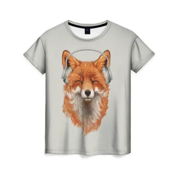

Women's T-shirt 3D Fox in headphones