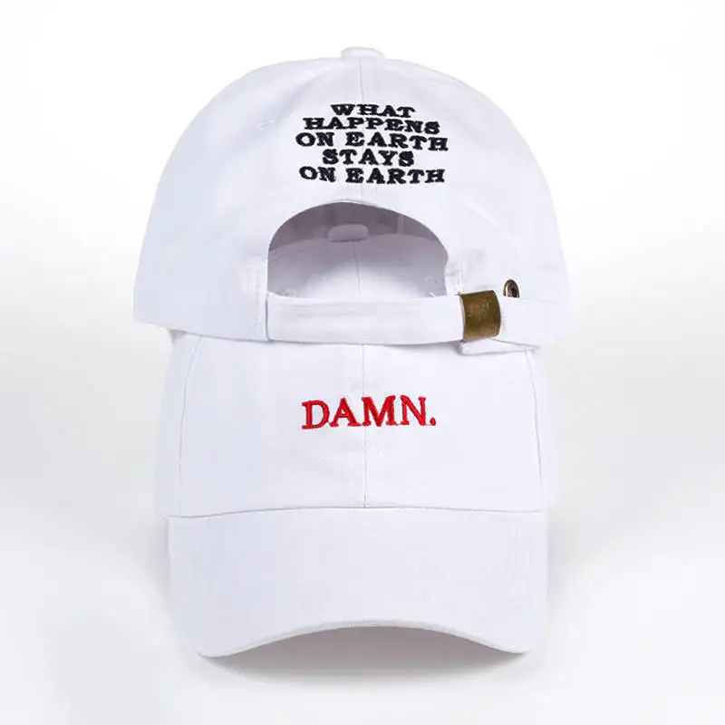 Unisex Spring summer DAMN Hats Embroidered Earth Dad Hat Hip Hop cap Kendrick lamar Rapper Snapback hats Baseball Cap wholesale
