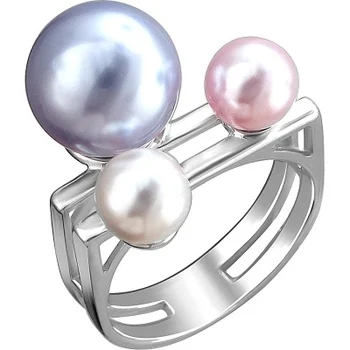 

Esthete ring with 3 pearls of silver