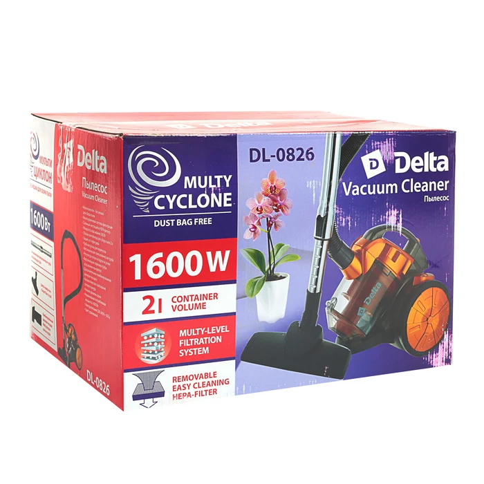 Пылесос Delta DL-0826 1600 Вт, оранжевый