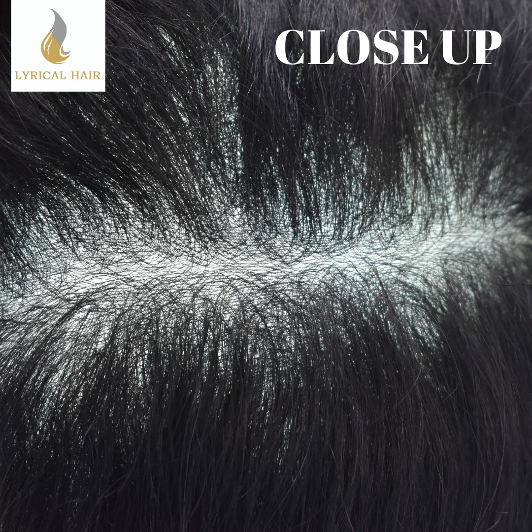 Invisible Super Thin Skin 0.06mm Mens Toupee Replacement Hair System V-Looped Mix Grey Hair Transparent Poly Male Prosthesis human hair toupee