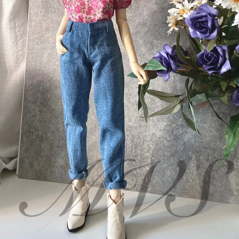 Casual Narrow feet Jeans Pants for BJD 1/4 ,1/3 SD17 Uncle Doll Clothes Customized CWB247