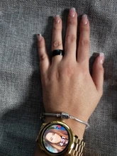 Modyle de los hombres de la moda de anillo de color negro titanio acabado mate clásico anillo de compromiso, joyería para hombre boda