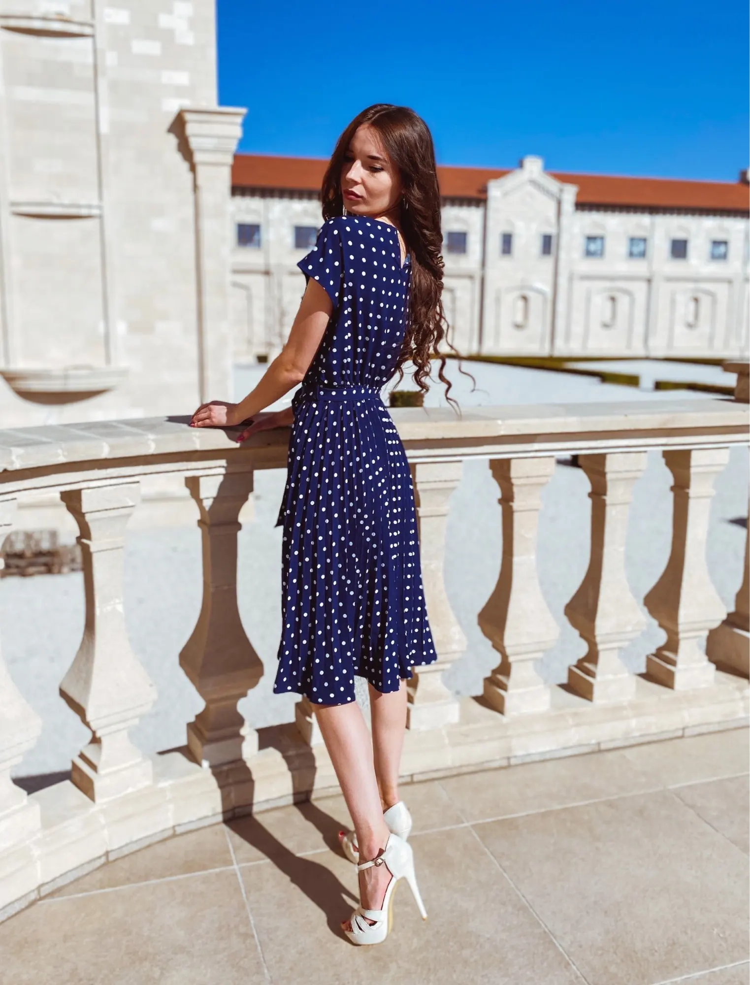 Robe Bohème Pois Bleue