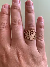 Unift Vintage único Flor de adorno calado de la vida de anillos de acero inoxidable anillo de moda joyería Wicca mujeres hombres pareja anillos Accesorios