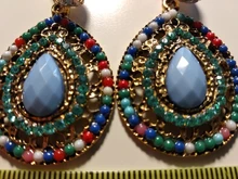 Pendientes con Clip de cristal para mujer, aretes sin Piercing, estilo bohemio, turco, Vintage, étnico, 6 colores