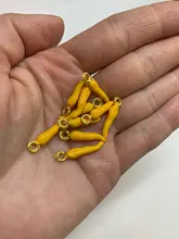 Doreen Box abalorios en forma de Chile esmalte colgantes de aleación de Zinc colgantes chapados en oro de la joyería DIY 20mm x 4mm 10 Uds