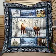 Лошадь зима напечатано 3d цифровой печати и хлопок летом прохладно одеяло кондиционер мыть воды фабрики