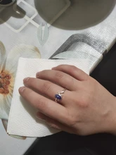 Anillo Vintage de cristal con lapislázuli azul, joyería para Cosplay, 1 unidad