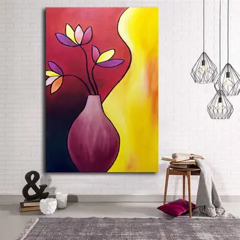 

Vase Colored Drawing Canvas Table