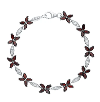

Silver Bracelet with cubic zirconia and Garnet sunlight