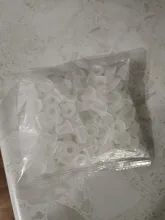 Taza para tinta de tatuaje desechable, tatuaje permanente de silicona de tamaño pequeño y grande, maquillaje de cejas, pigmento, tapas de contenedores, 100 Uds.