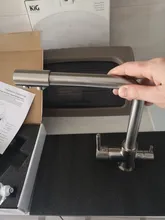 Grifo de cocina con doble Caño cromado, filtro de agua potable, purificador de latón, recipiente, fregadero, mezclador, agua caliente y fría, Torneira