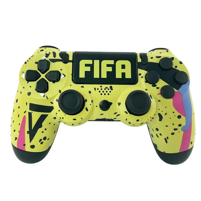 Game Pad (joystick) Wireless Bluetooth for PS4, controller suitable for iOS, Android, PS4, PC wireless Bluetooth game controller for PC mobile phone TV box computer joystick for tablet PC TV gamepad joypad controller FIFA yellow