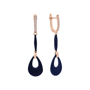 

Silver earrings with ceramics and cubic zirconia sunlight sample 925
