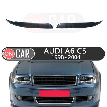 

For Audi A6 C5 1998-2004 headlights eyelids car styling eyebrows trim stickers cover brows eyelids trims tuning decoration