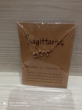 Signo del zodiaco de estrella de cartón para mujer, collares de constelación de 12, colgante de cristal dorado, collares de cadena de Gargantilla, joyería de regalo para cumpleaños