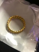 Anillo de cadena gruesa de 6mm de grosor para mujer y niña, sortija con eslabones cubanos rellenos de oro de acero inoxidable, anillo elegante