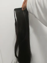 MANWEI-Extensiones de cabello para dama, extensor de pelo sintético de 24, de coleta natural largas y lisas, 60g por pieza, no teñible