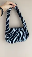 Bolso Vintage de invierno con patrón de cebra para mujer, bolsa inferior de hombro de felpa, bolso para el otoño, de piel suave y cálida