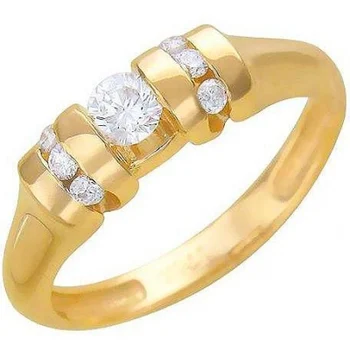 

Esthete ring with 7 cubic zirconia in Yellow Gold