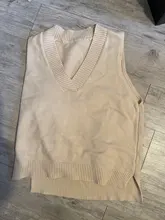 Chaleco tejido cuello pico para mujer, suéter coreano salvaje suelto, sin mangas, novedad de otoño e invierno