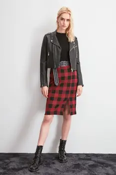 

Trendyol Plaid Knitted Skirt TWOAW20ET0605