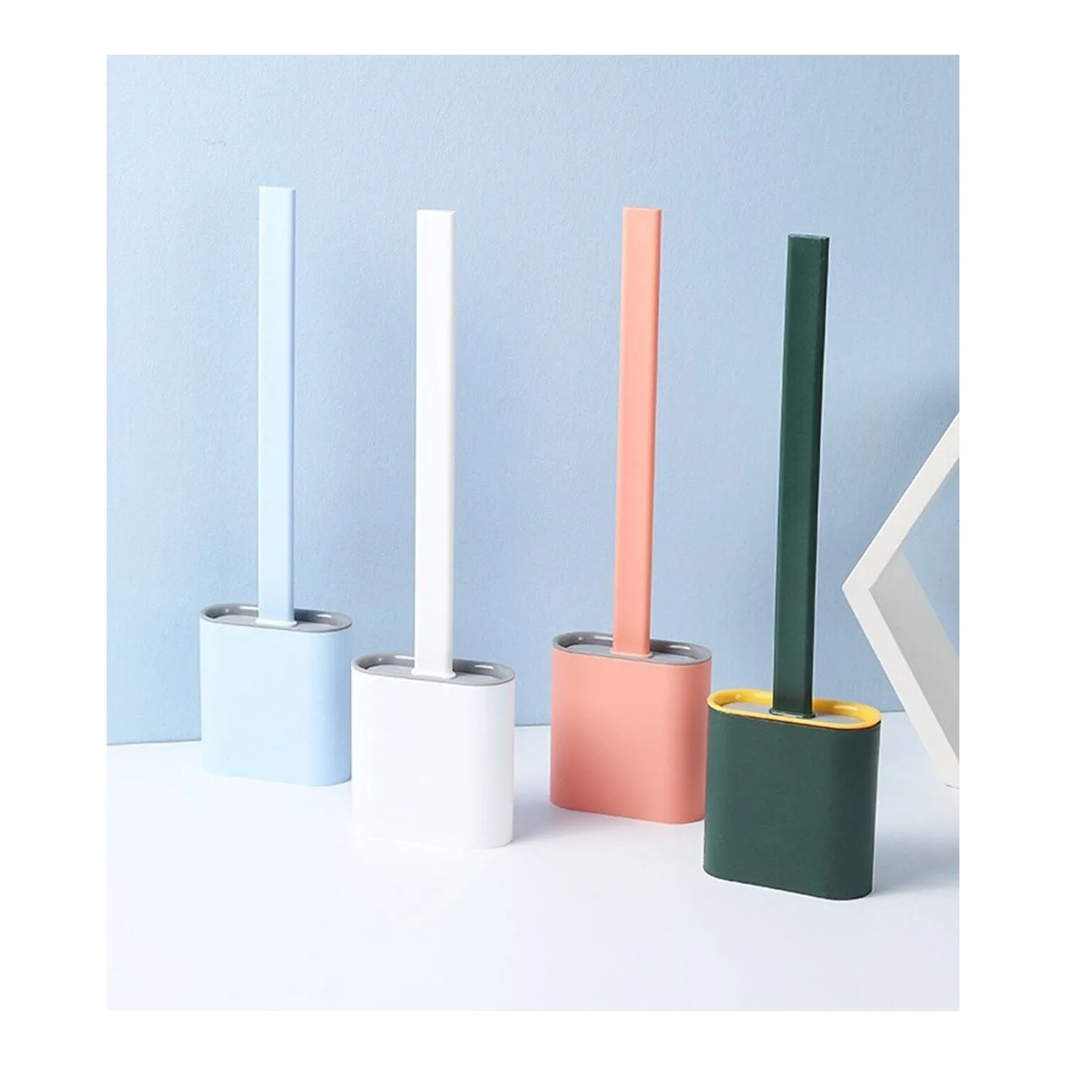 

Baysa Toilet Brush Bathroom Wc Cleaning Silicone Bendable Brush Set Green
