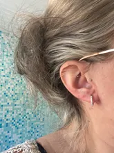 ANENJERY 925 de plata esterlina Simple circón de una sola fila pendientes para las mujeres brincos oorbellen pendientes de botón pendientes S-E14