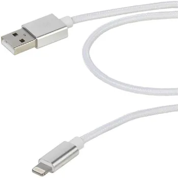 

Cable usb lightning vivanco 38306 blanco - conectores usb-a macho a lightning - funda nylon - carga y datos - 2.5m