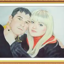 Портрет по фото на заказ A3 цветной 2 человека