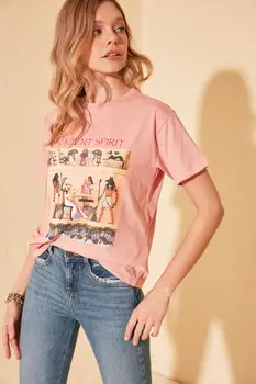 

Trendyol Printed Semifitted Mould Knitted T-Shirt TWOSS20TS1205