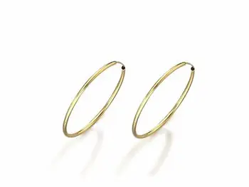 

Hoop earrings in gold yellow tube thin and 16 mm diameter