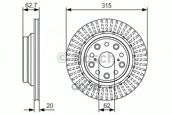 Диск Тормозной Задний Lexus Ls(_f4_) 460(Usf40) 04.2006- Bosch арт. 0986479T06