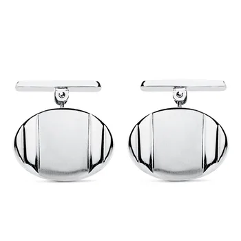 

Cufflinks 18k white gold oval 18mm. Sidebands-plain Customizable-RECORDING INCLUDED IN THE PRICE