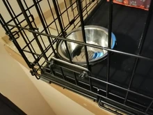 Pet puede colgar estacionario jaula de perro cuencos de acero inoxidable perro gato Boles colgantes Durable cachorro gatito de tazón para agua y alimentos