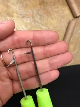 Agujas de ganchillo para cabello trenzado Jumbo y trenzas de ganchillo, 1 unidad, 15Cm, Color rosa y limón, de plástico para tejer