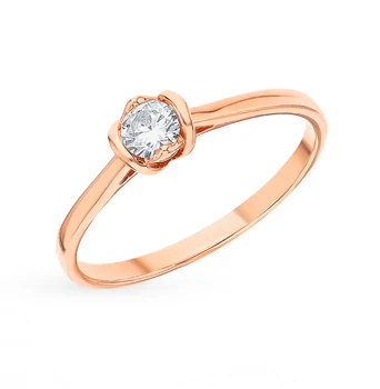 

Gold ring "diamonds of Yakutia" sunlight sample 585