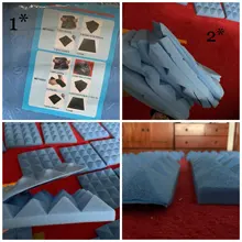 Espuma acústica de estudio insonorizada Panel de tratamiento de absorción de sonido piramidal, esponja protectora de azulejos, 4/8/12/24 Uds., 250x250x50mm, 7 colores