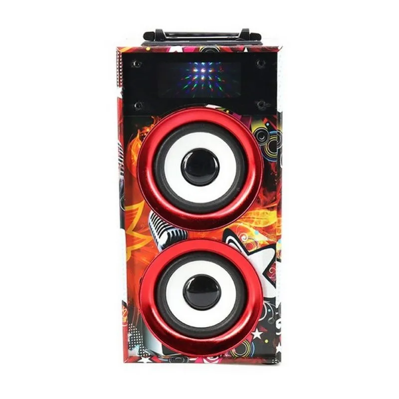 Altavoz Bluetooth Portátil WKS-669B admite USB Micro SD y FM 10w en total 2 altavoces de 5w diseño rojo