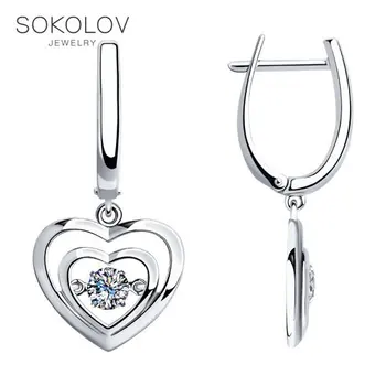 

SOKOLOV Silver drop earrings with stones with Swarovski Crystals fashion jewelry silver 925 women's/men's, male/female, long earrings, women's male