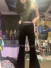 Velvet Pants Grunge Lace Patchwork Harajuku Punk Mall Goth Insgirl Black Dark Street