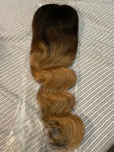 Peluca de cabello humano degradado para mujer postizo frontal de encaje rubio miel, Ombre 1B/27 1B Borgoña, cuerpo brasileño ondulado con cierre