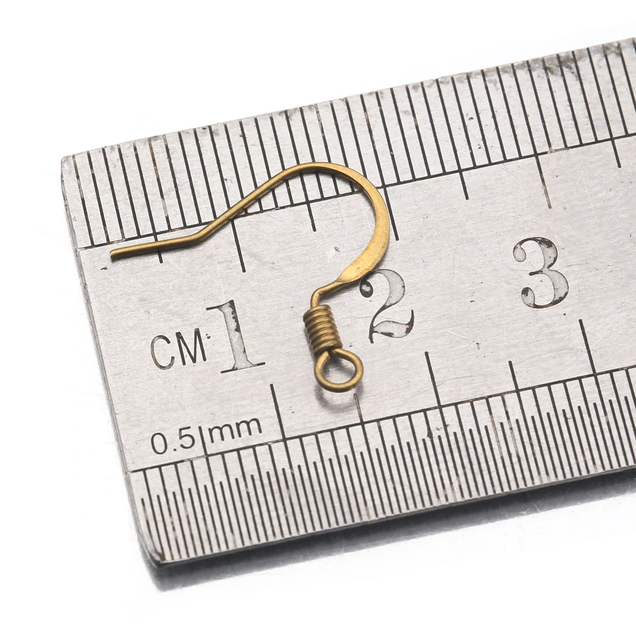 100Pcs/Lot Brass Coil French Hook Ear Wires Flattened Fish Hook Connectors  Hypoallergenic For Diy Drop Earrings Jewelry Making - AliExpress