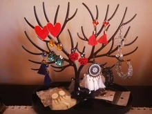 WE-pendientes de ciervo negro rosa blanca y rosada, collar, anillo, pendiente pulsera joyería, cajas y soporte de exhibición, bandeja de almacenamiento de árbol, joyería