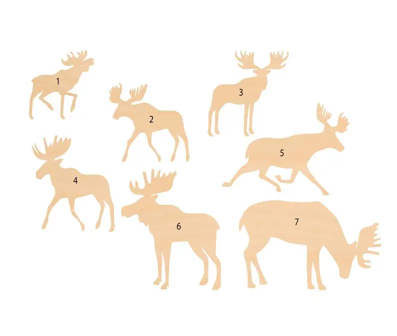 10 штук Caribou лазерная резка деревянная форма ремесло поставка