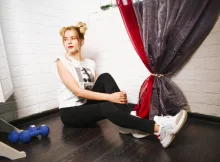 Tejirtrellen-mallas de malla calada de LICRA para mujer, Leggings de punto sin costuras, pantalones de rayas de cintura alta, Leggings ajustados de realce para Fitness, 20%