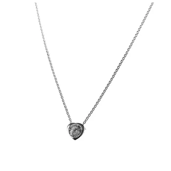 

Choker 925 Sterling silver m rolo 46cm. Motif heart center cubic zirconia women [AC1308]